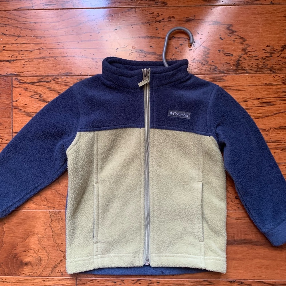 Columbia Navy and Greenish Tan Fleece Jacket